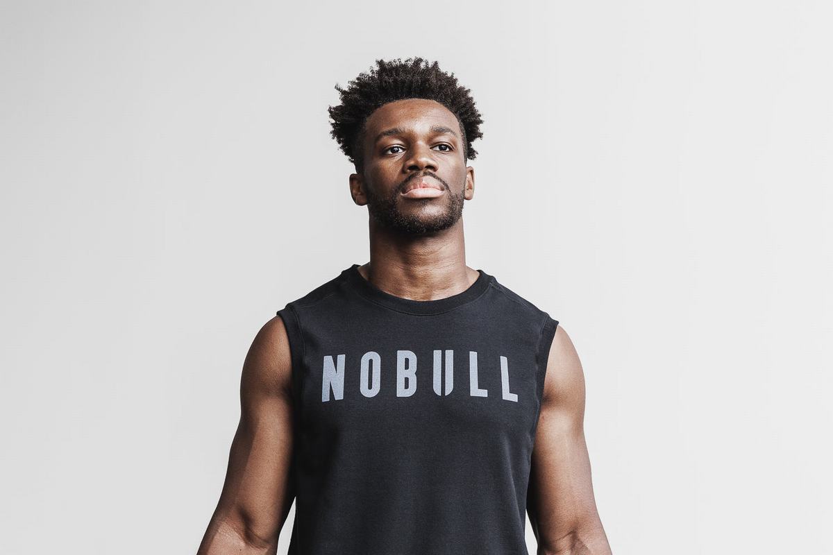 Nobull Sleeveless Crew Men's Sweatshirts Black | Australia (QB7803)